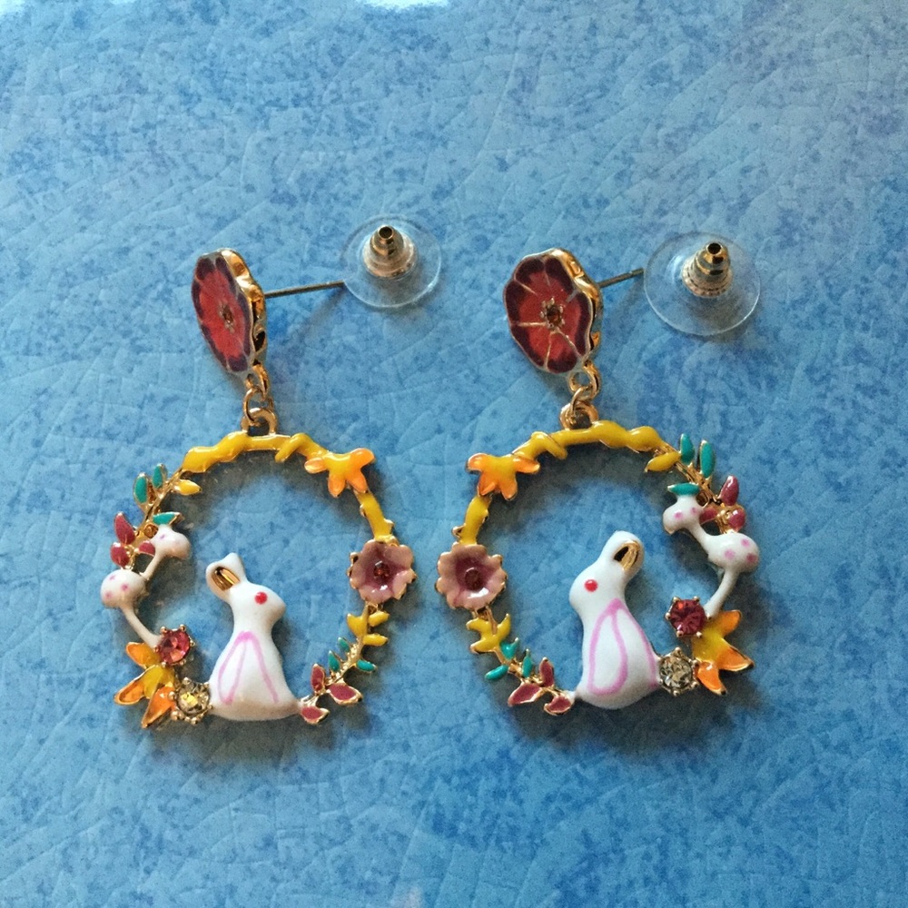White Rabbit Earrings - Picture 2 of 4